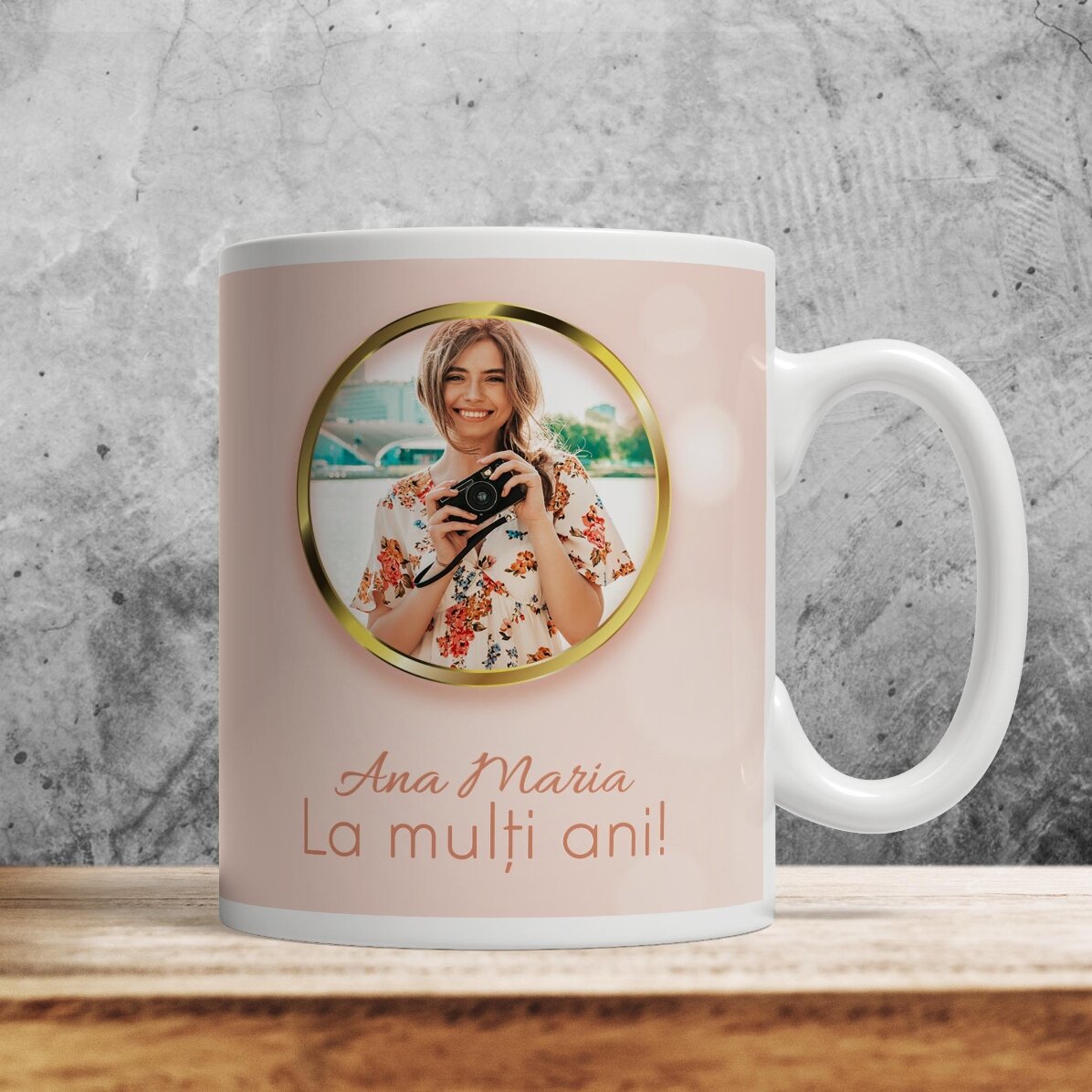 Tasse personnalisée avec une photo et un texte - Majorat