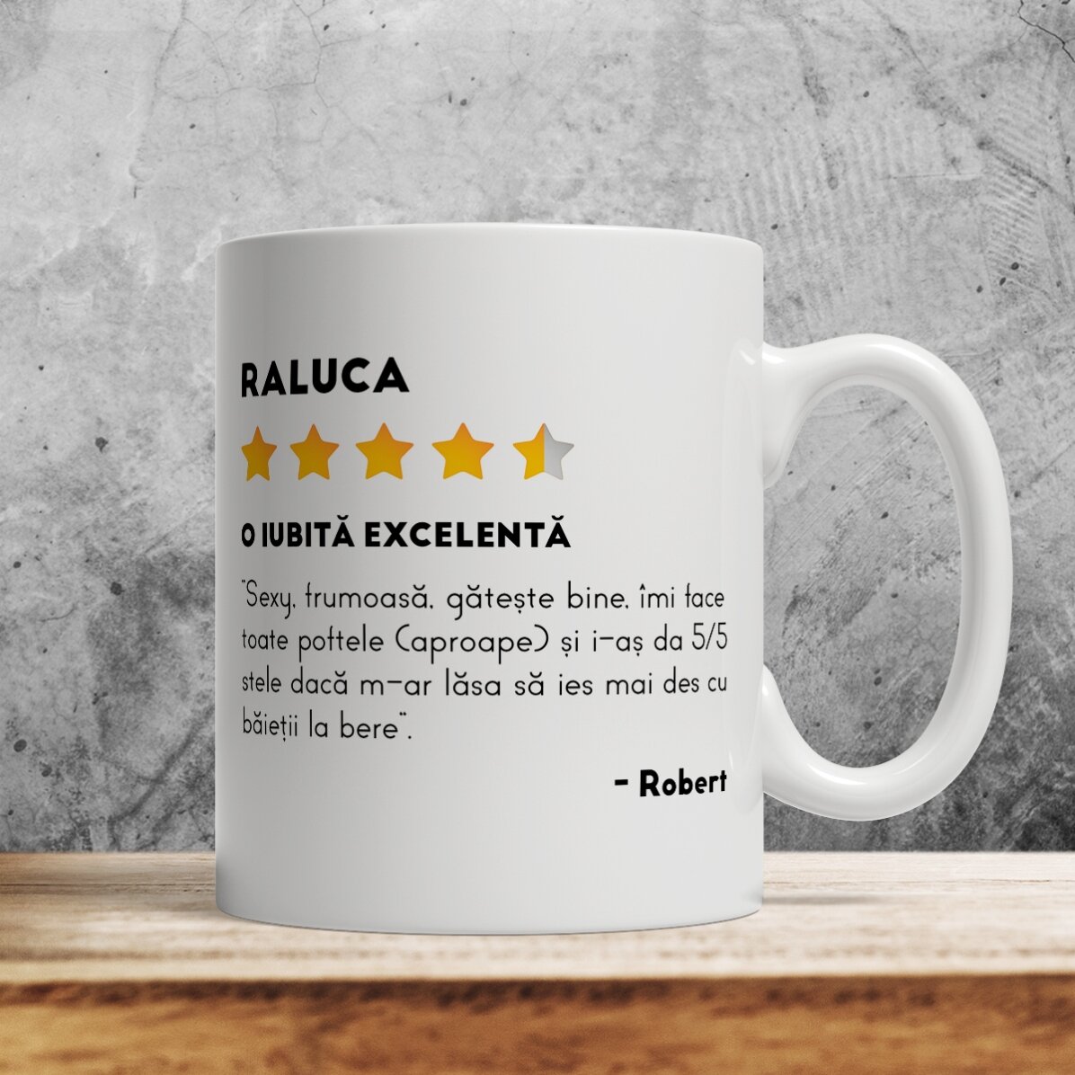 Tasse personnalisée avec une photo et un texte - Avis