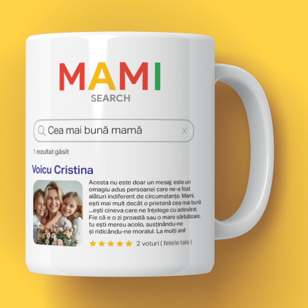 Tasse personnalisée avec une photo et un texte - Recherche