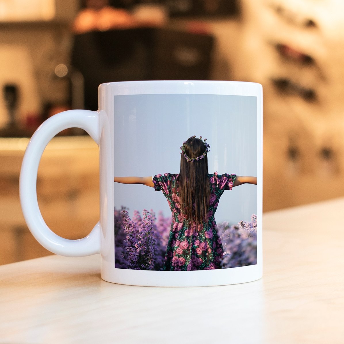 Tasse personnalisée avec une photo et un texte