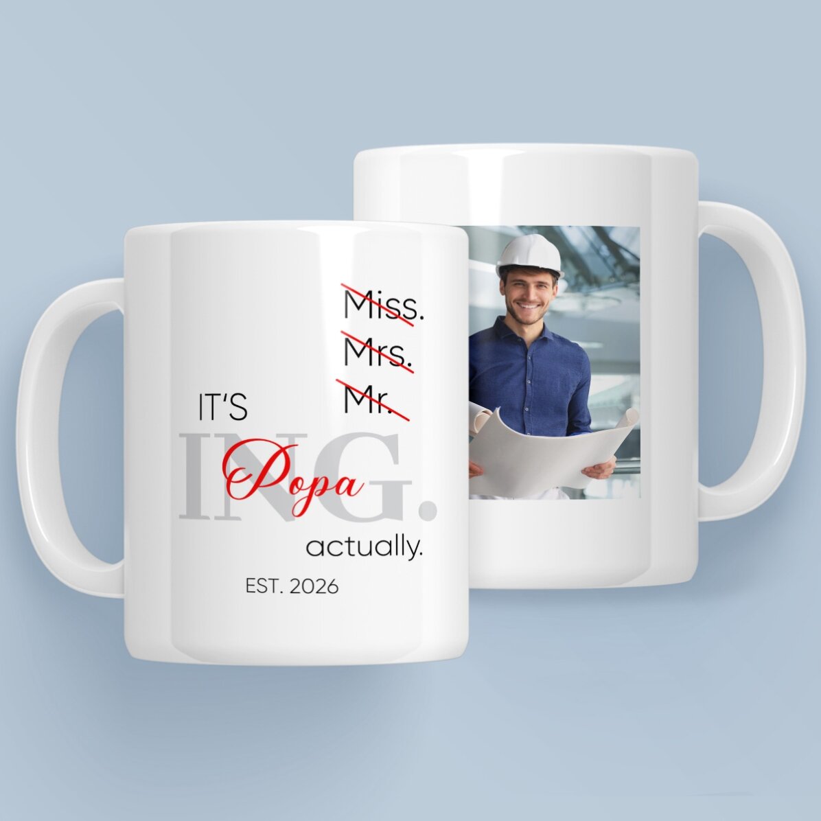 Tasse personnalisée avec photo et texte - Actually