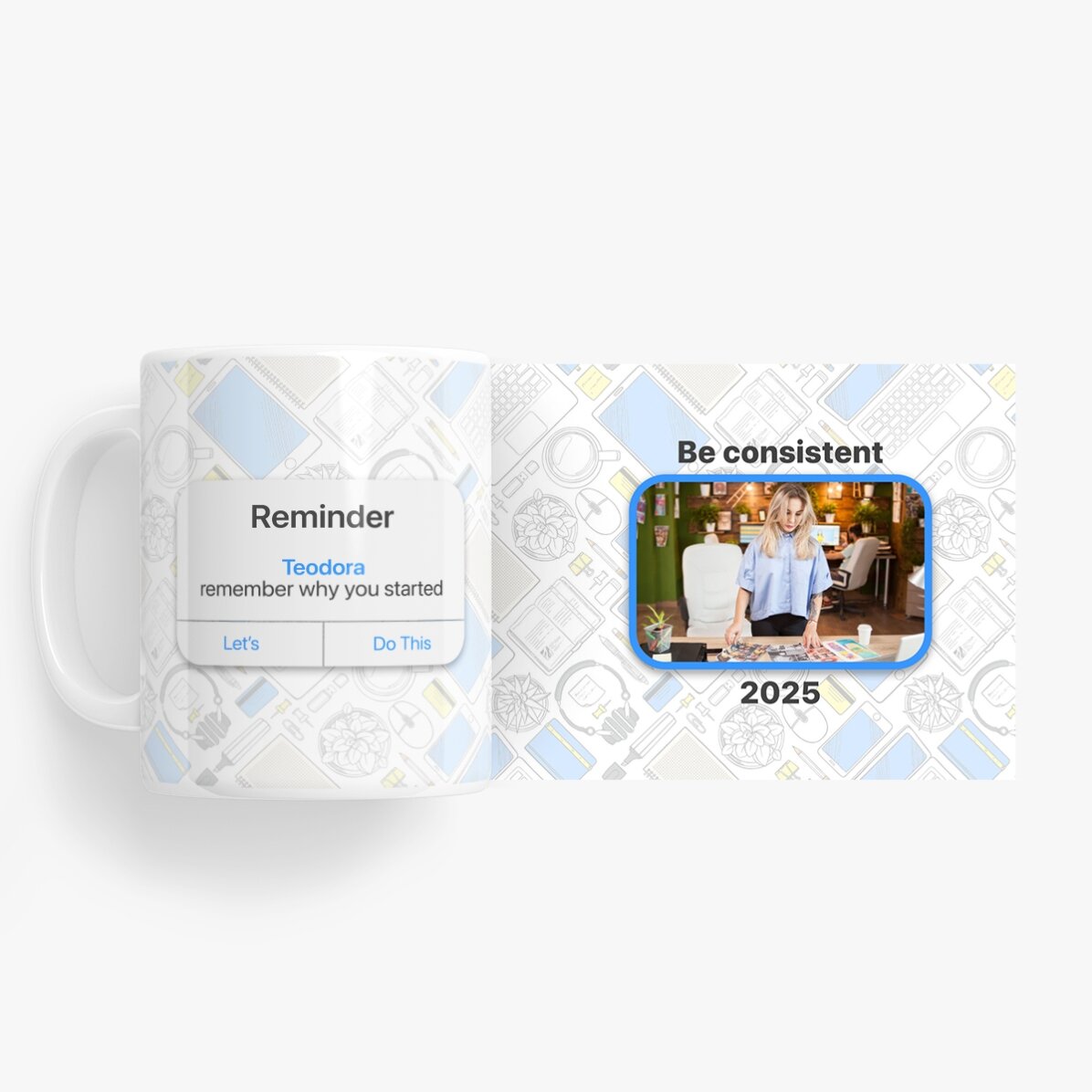 Tasse personnalisée avec photo et texte - Reminder
