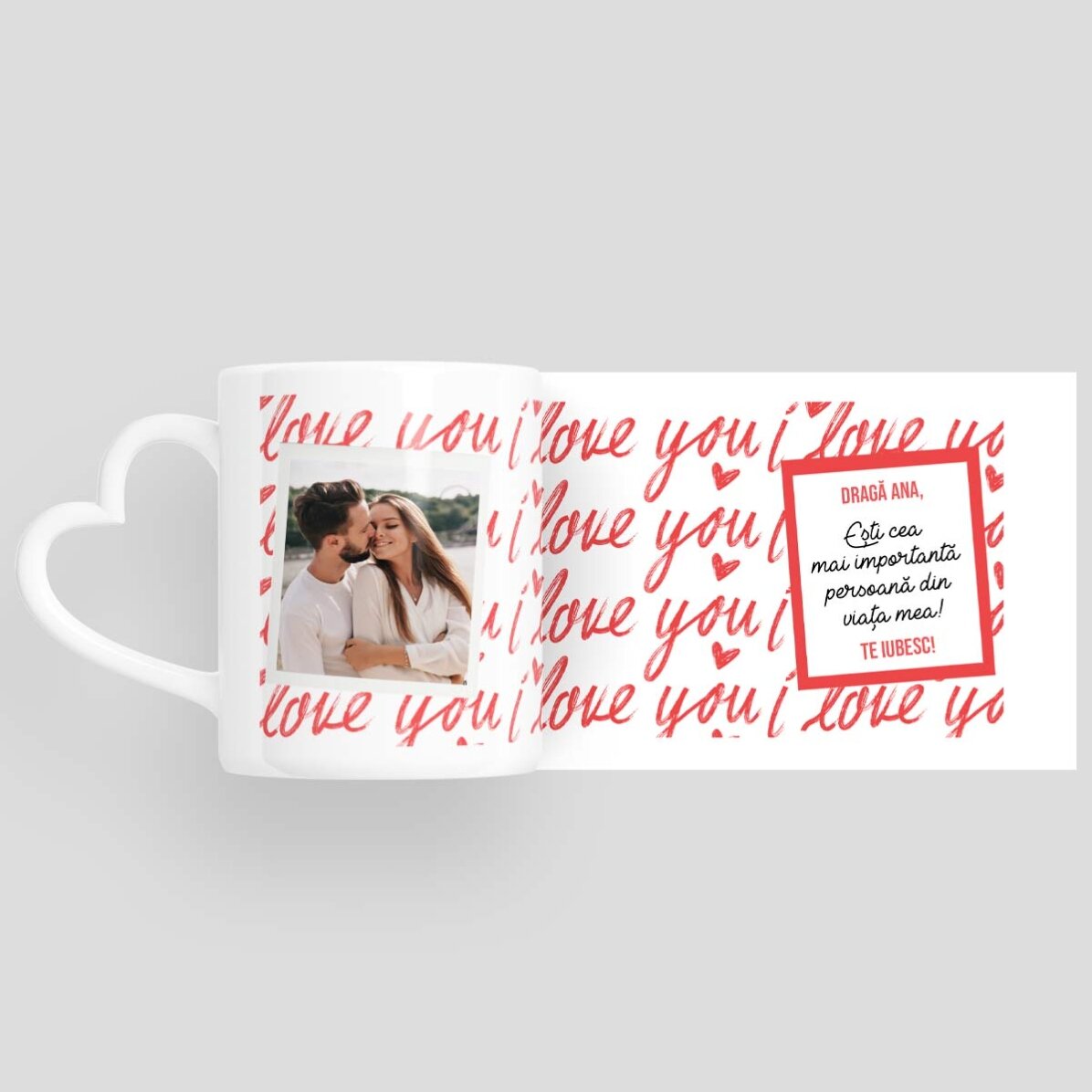 Tasse personnalisée avec photo et texte - Je t