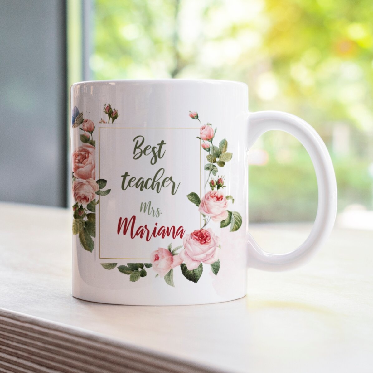 Tasse personnalisée avec inscription - « Best teacher »