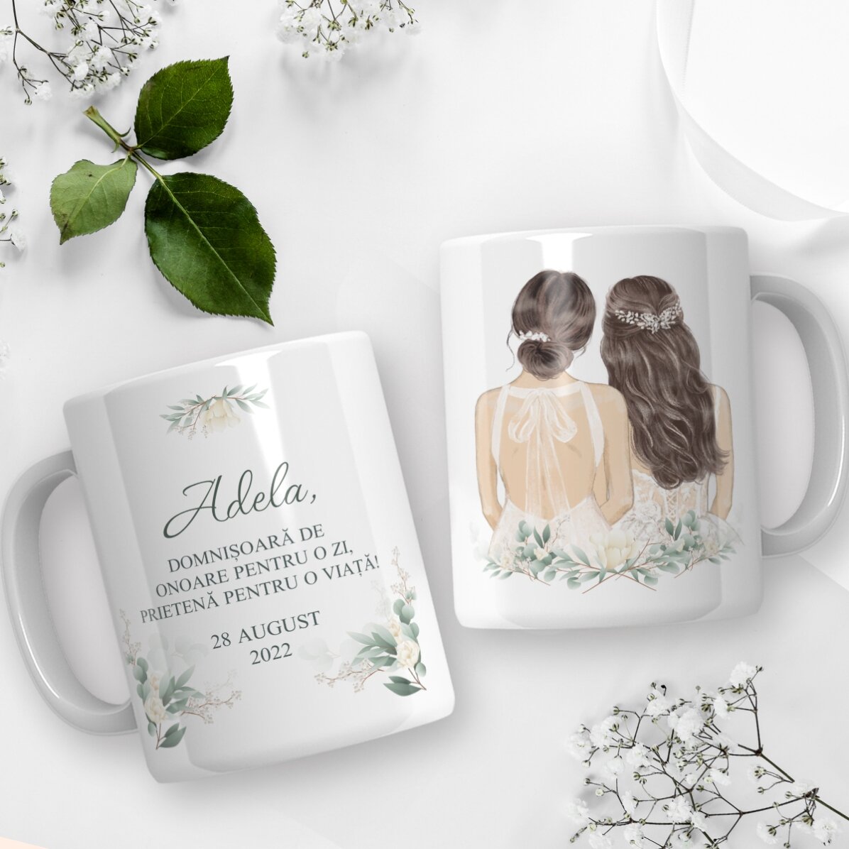 Tasse personnalisée avec inscription - Demoiselle d