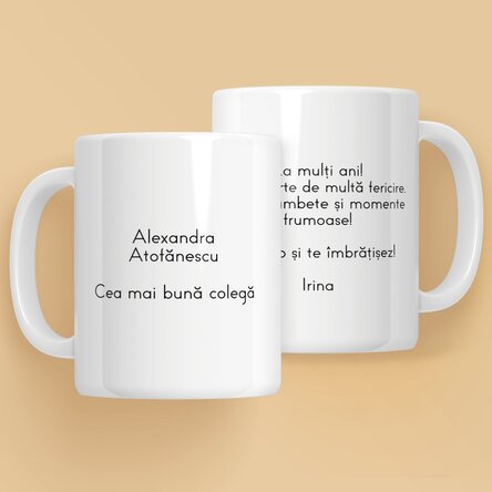 Tasse personnalisée avec un texte au recto et au verso