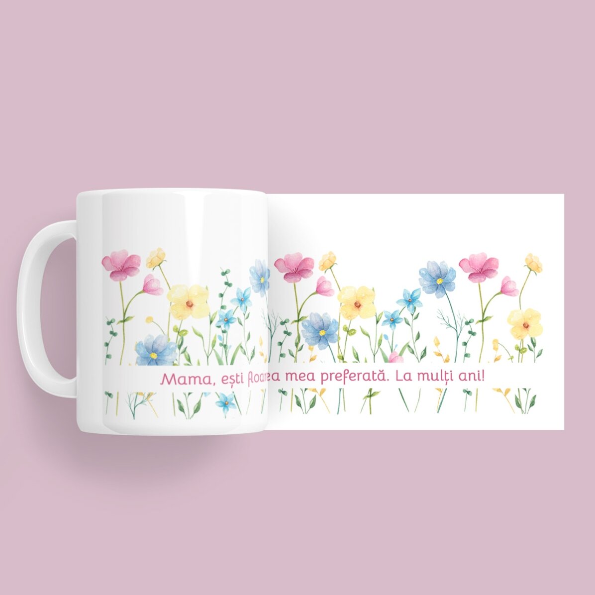 Tasse personnalisée avec inscription - Fleurs