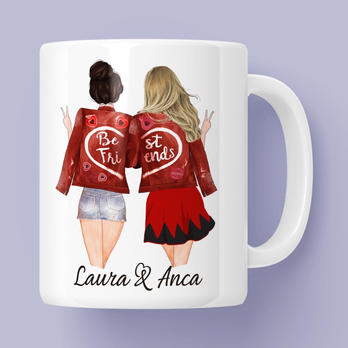 Tasse personnalisée avec inscription - Friends forever