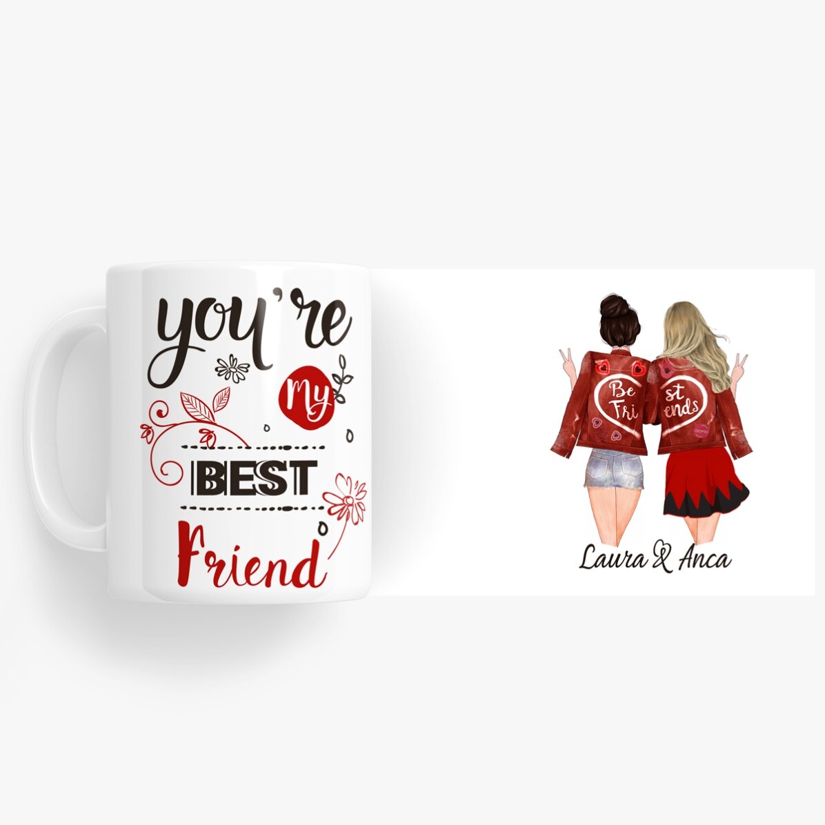 Tasse personnalisée avec inscription - Friends forever