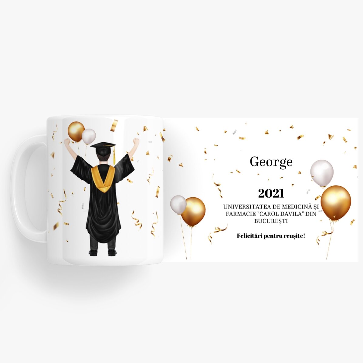 Tasse personnalisée avec inscription - « His graduation »