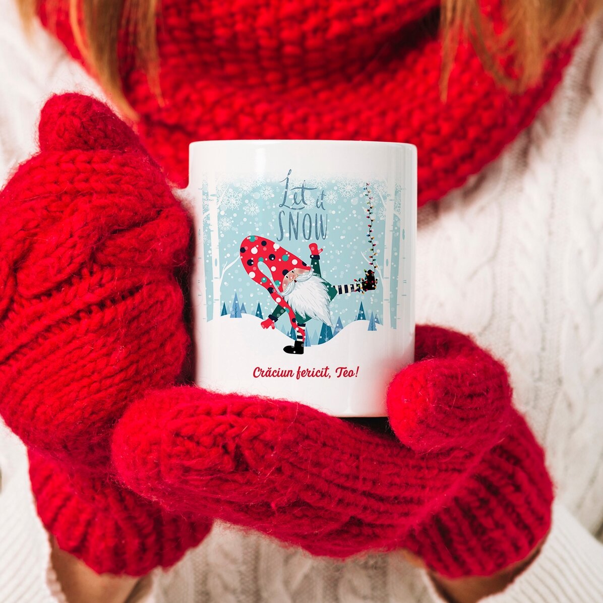 Tasse personnalisée avec inscription - Let it snow