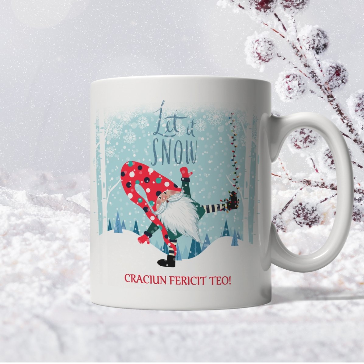 Tasse personnalisée avec inscription - Let it snow