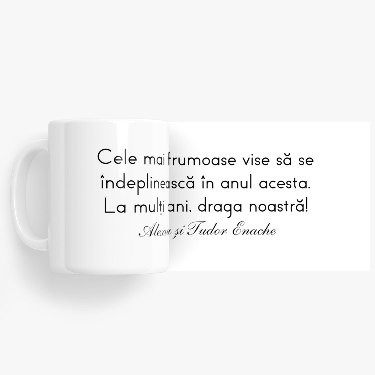 Tasse personnalisée avec un texte - Un message pour vos proches