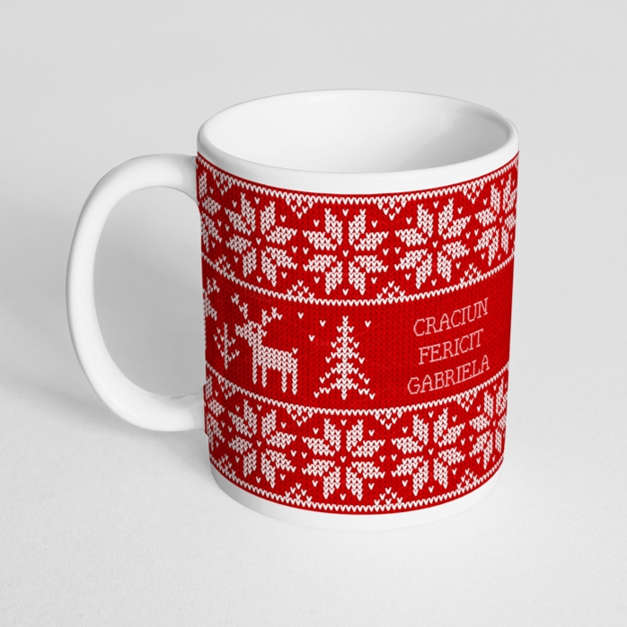 Tasse personnalisée avec texte - motif de Noël