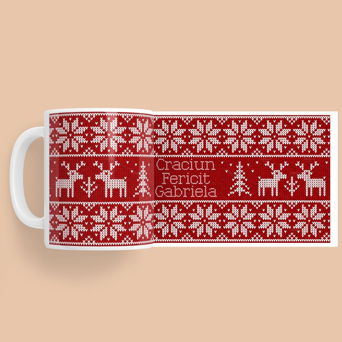 Tasse personnalisée avec texte - motif de Noël