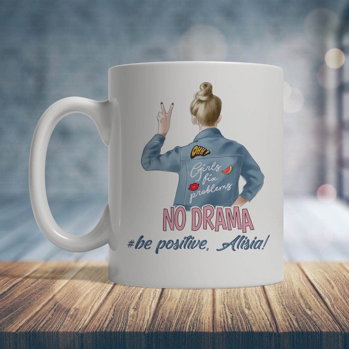 Tasse personnalisée avec inscription - No drama