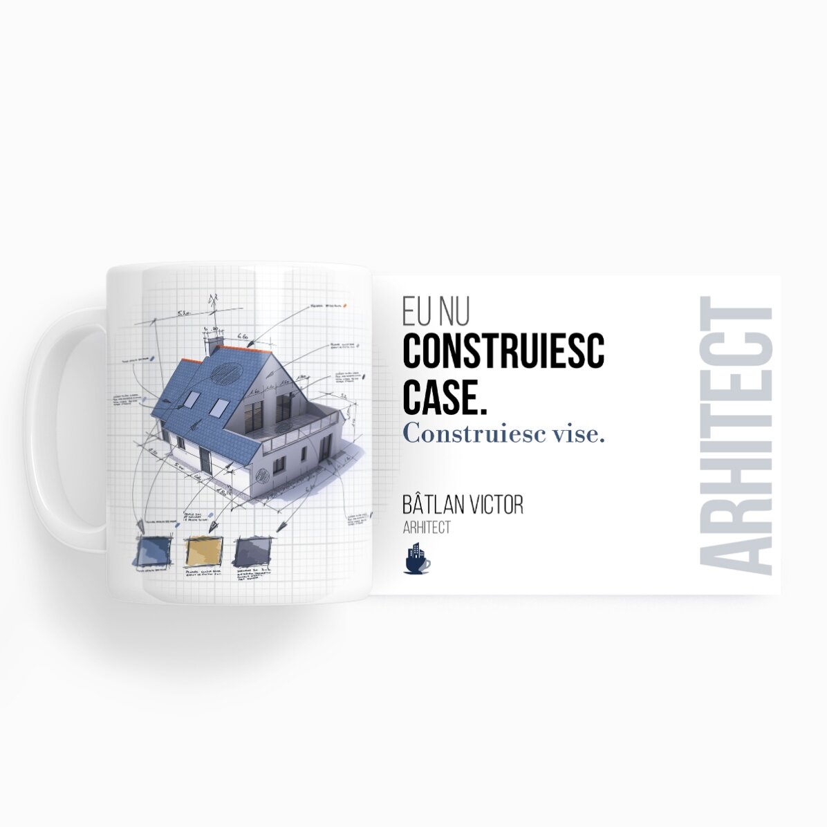 Tasse personnalisée avec un texte pour les architectes