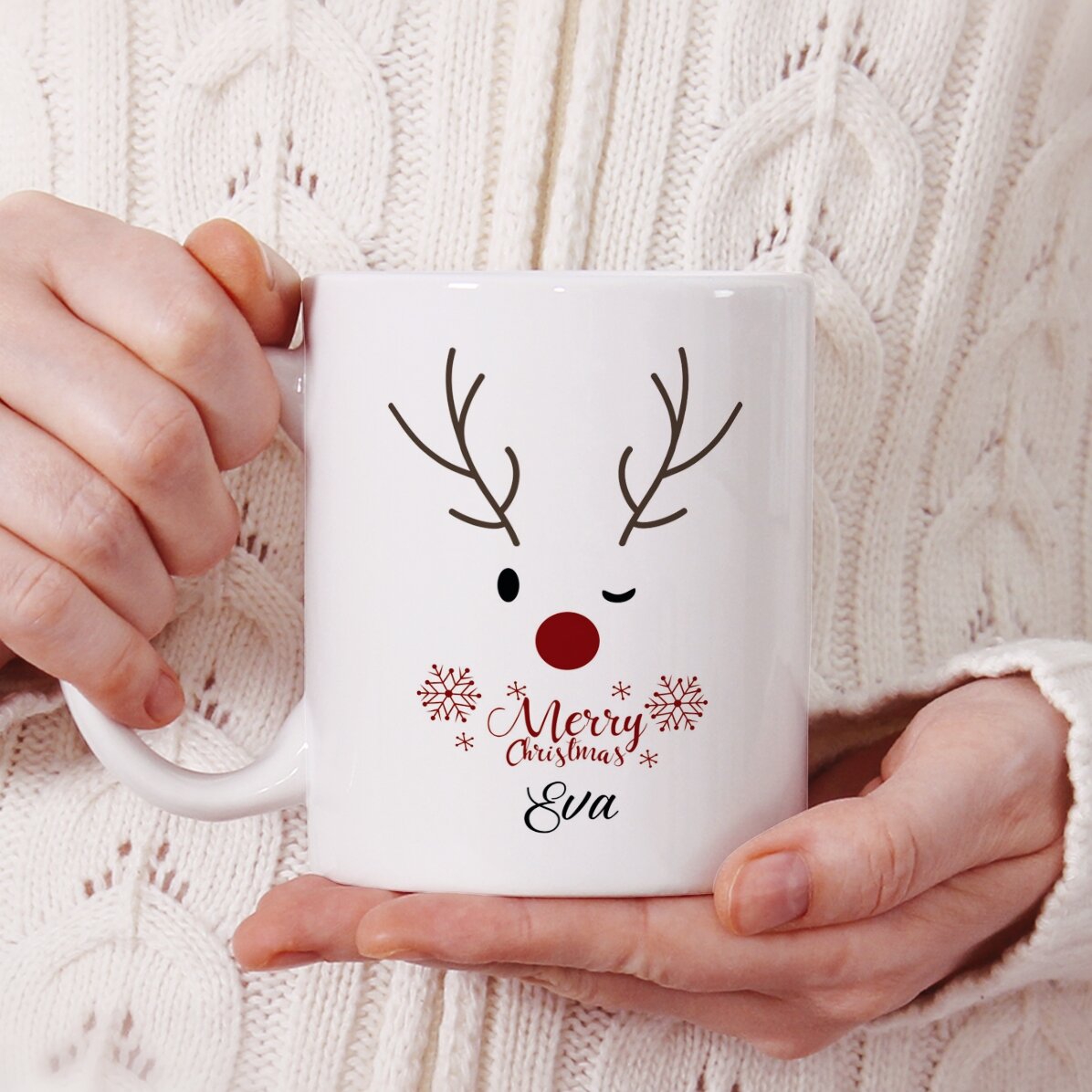 Tasse personnalisée avec texte - Renne