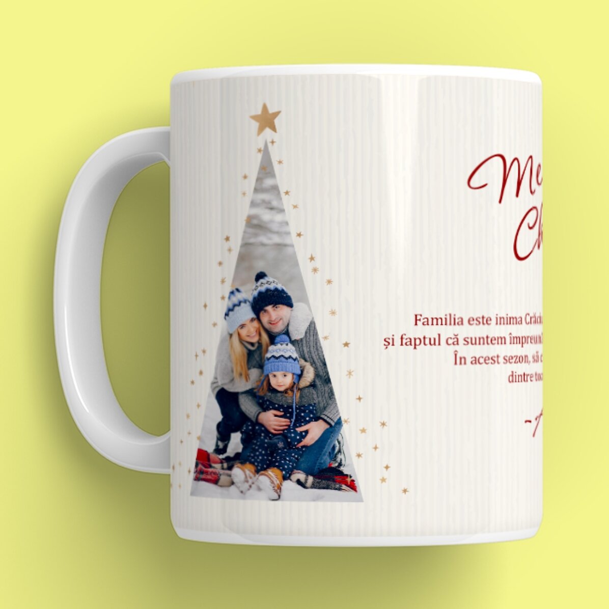 Tasse personnalisée avec un texte et 2 photos - Warm Christmas