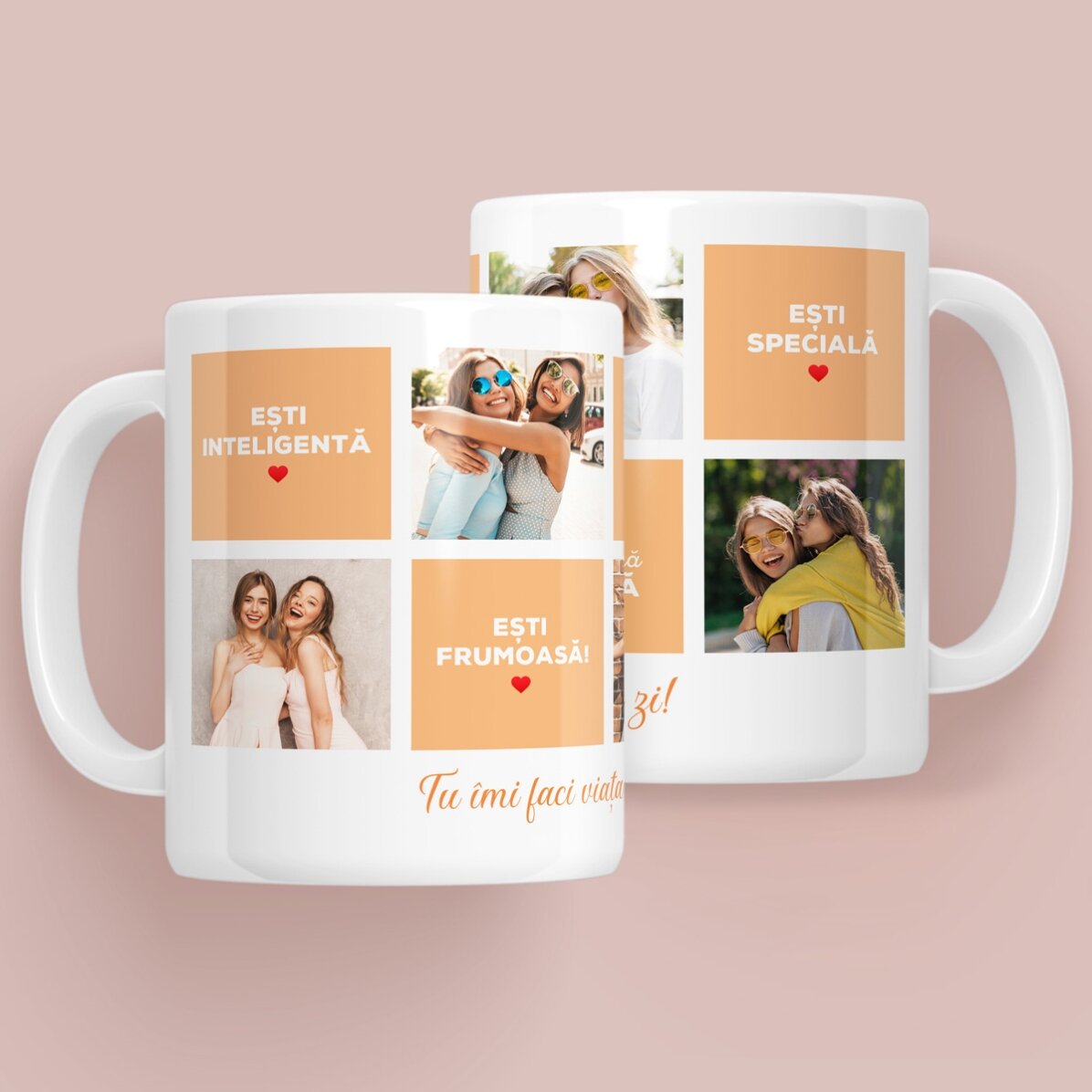 Tasse personnalisée avec un texte et 5 photos - Les raisons pour lesquelles je t