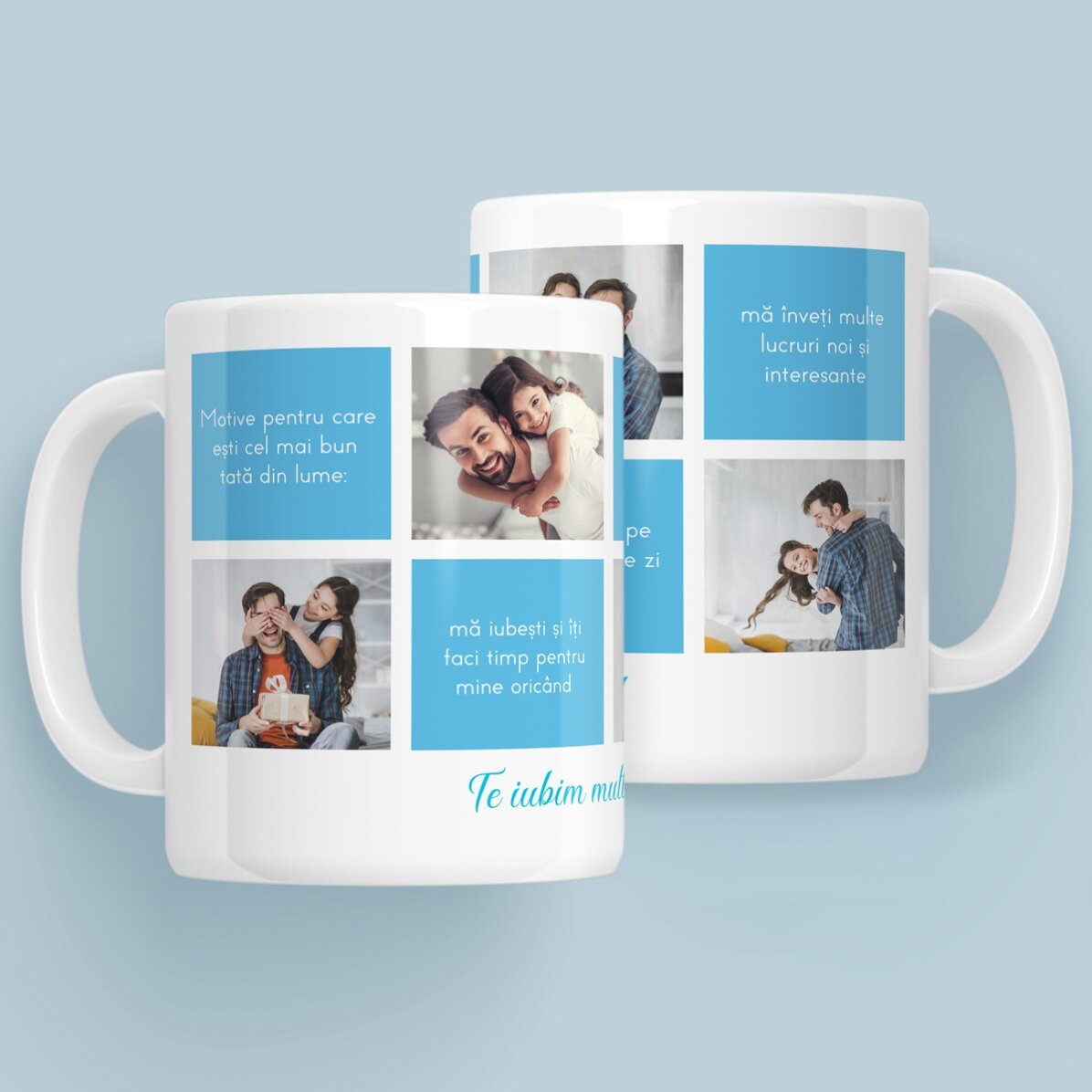 Tasse personnalisée avec un texte et 5 photos - Les raisons pour lesquelles je t