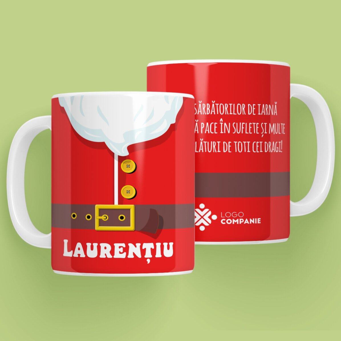 Tasse personnalisée avec texte et logo - Tasse du Père Noël