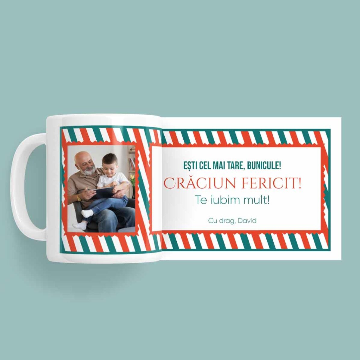 Tasse personnalisée avec un texte et une photo - Joyeux Noël !
