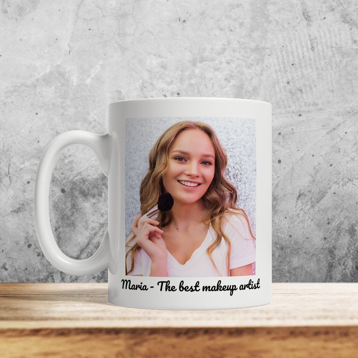 Tasse personnalisée avec un texte et une photo