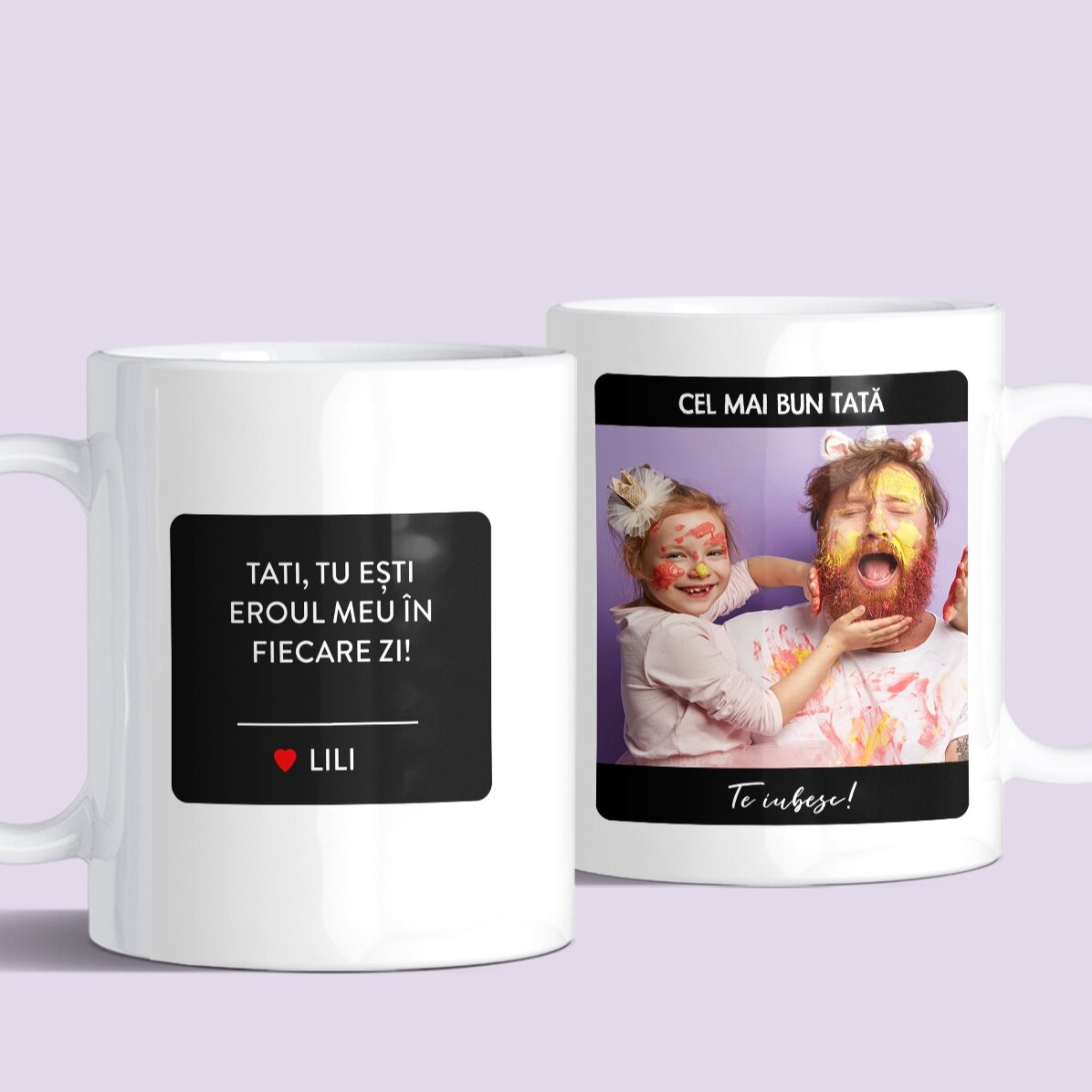 Tasse personnalisée avec texte et photo - Mon héros