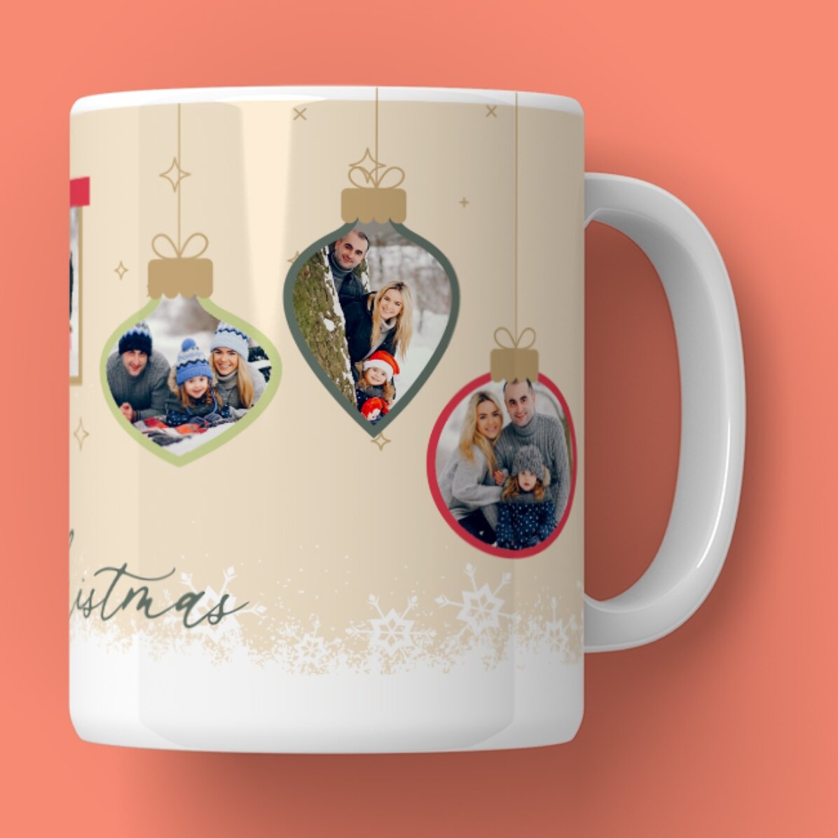 Tasse personnalisée avec texte et photos - Souvenirs de Noël