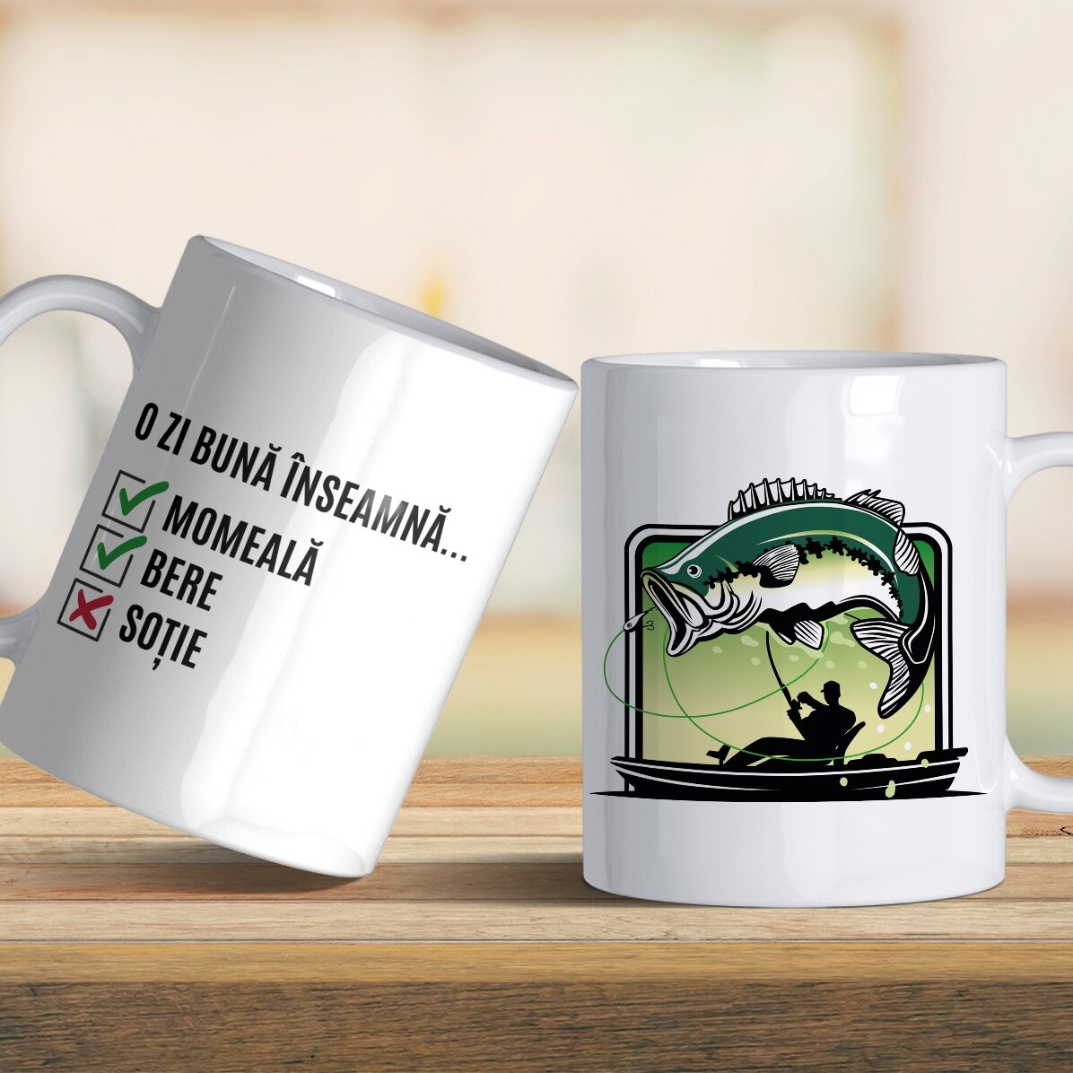 Tasse personnalisée avec texte - Journée du pêcheur