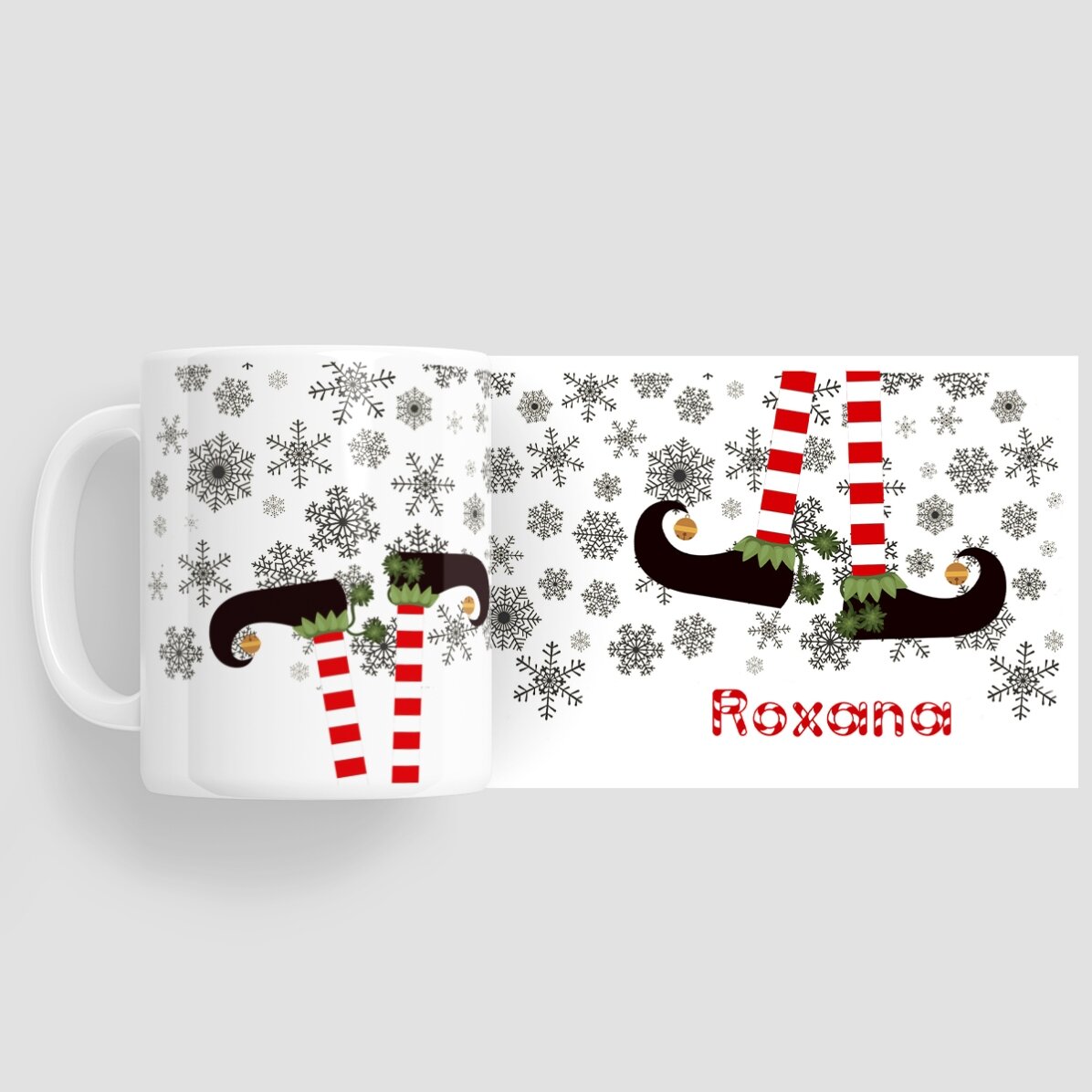 Tasse personnalisée Elf avec inscription - modèle de Noël