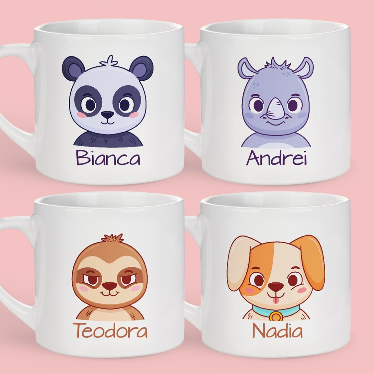 Gobelet personnalisé pour enfants avec prénom - Adorable petit animal