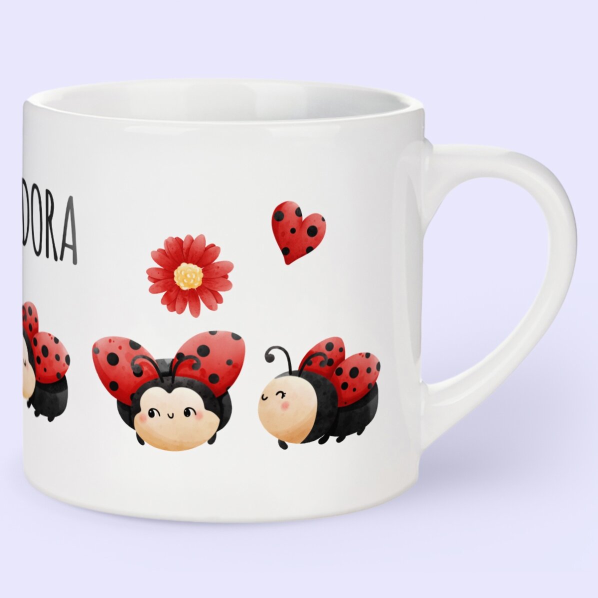Gobelet personnalisé pour enfants avec prénom - Coccinelle