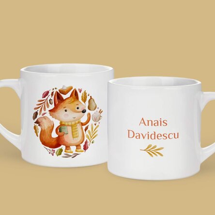 Personalised mug for children with name - Autumn