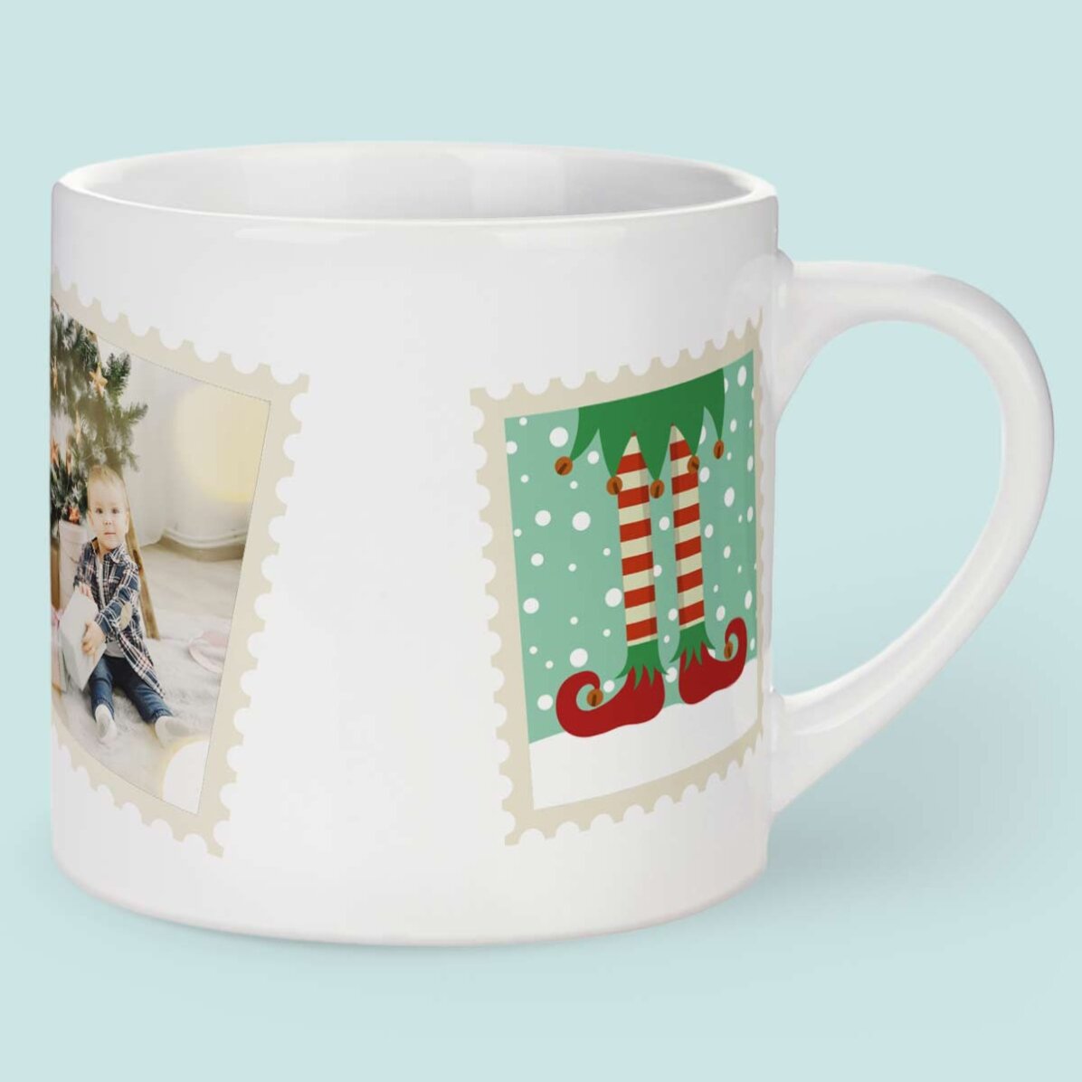 Tasse personnalisée pour enfants avec une photo - Christmas stamp