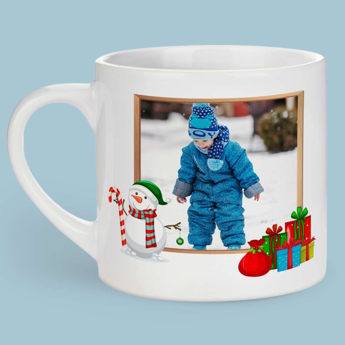Tasse personnalisée pour enfants avec une photo - Bonhomme de neige