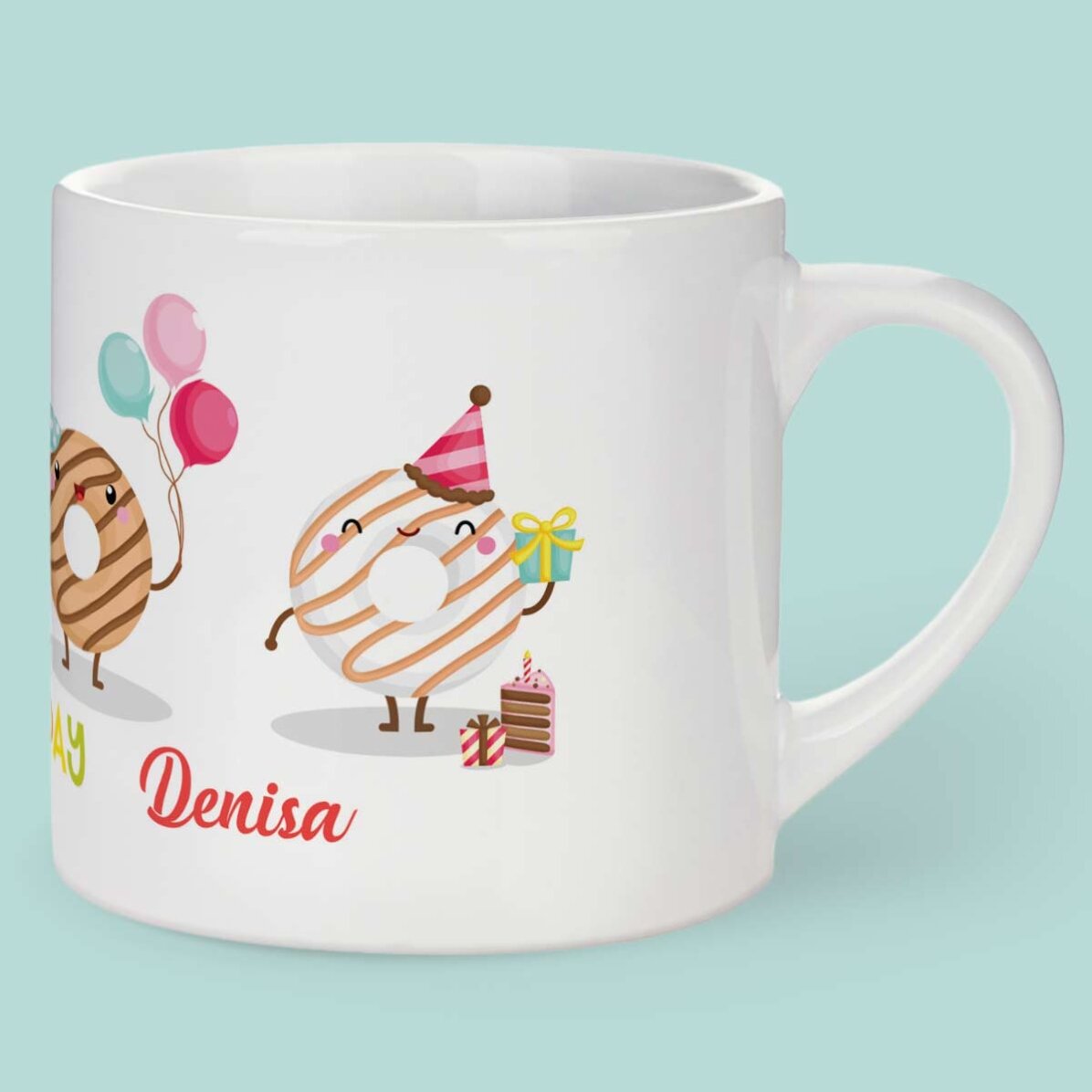 Tasse personnalisée pour enfants avec inscription - Donuts
