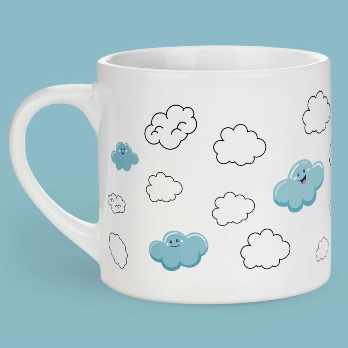 Tasse personnalisée pour enfants avec inscription - Le petit nuage joyeux
