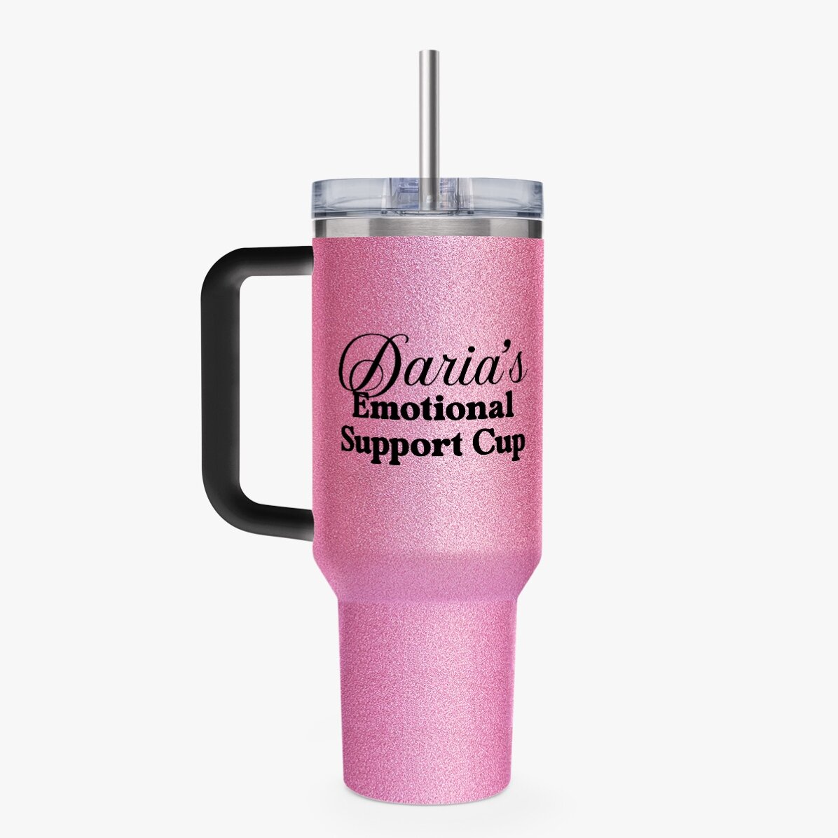 Tasse isotherme personnalisée avec poignée et paille - Emotional Support