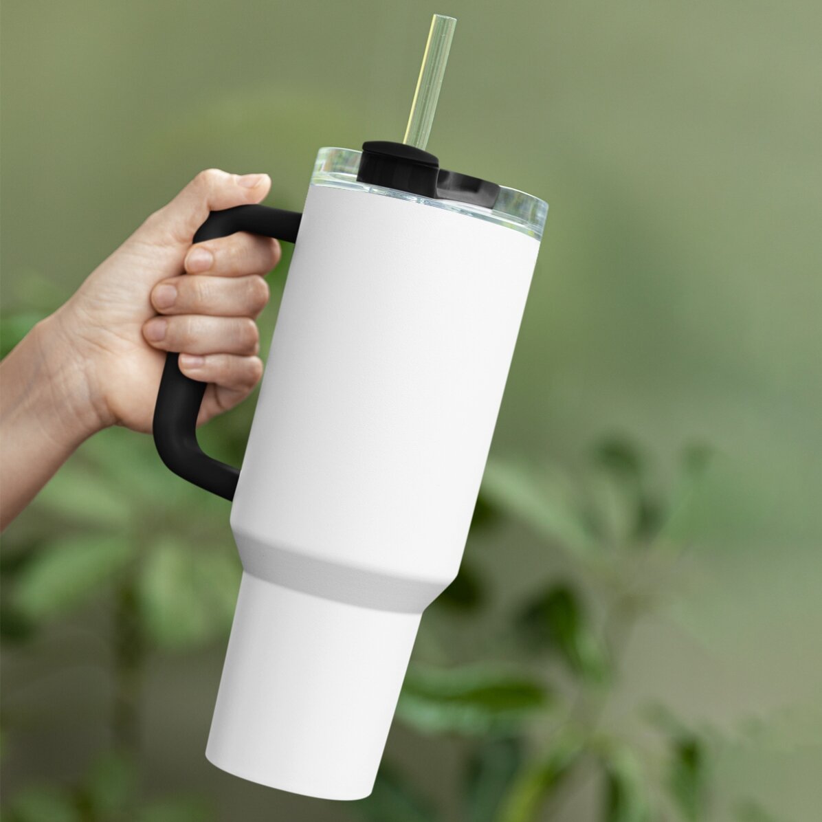 Thermos mug with handle and straw, personalised with message - Maths Teacher
