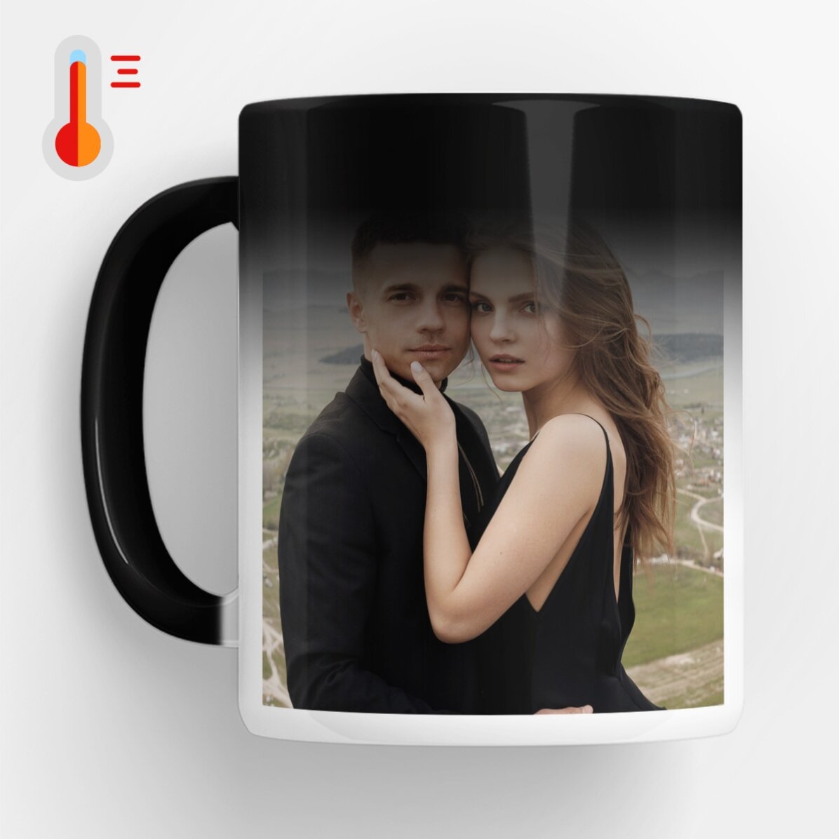 Tasse thermosensible personnalisée avec 2 photos
