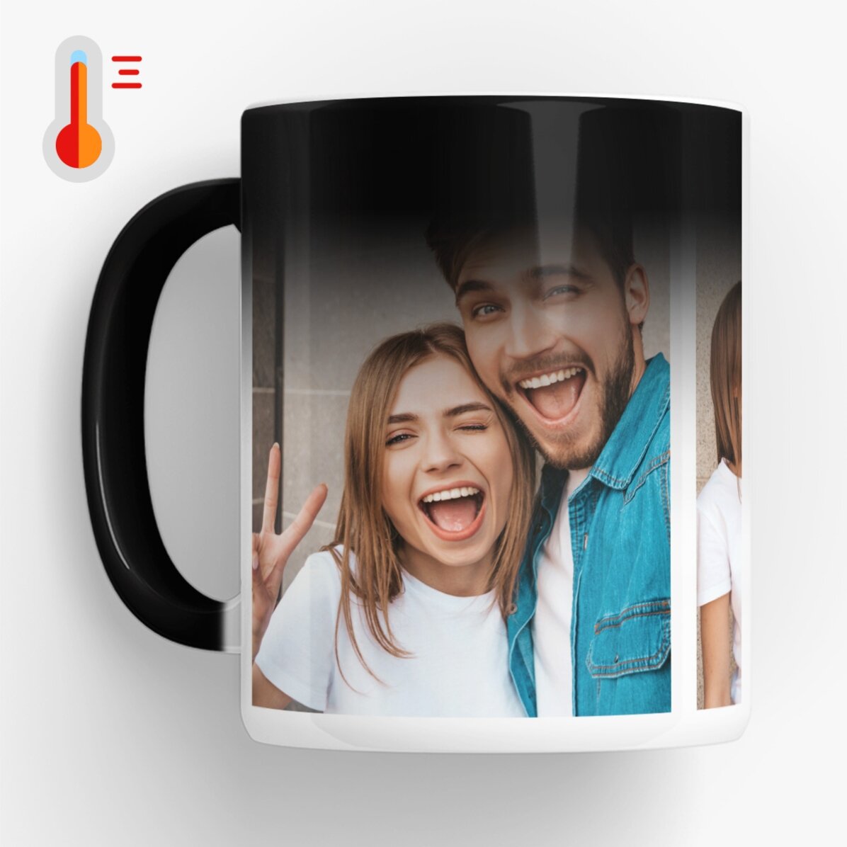 Tasse thermosensible personnalisée avec 3 photos