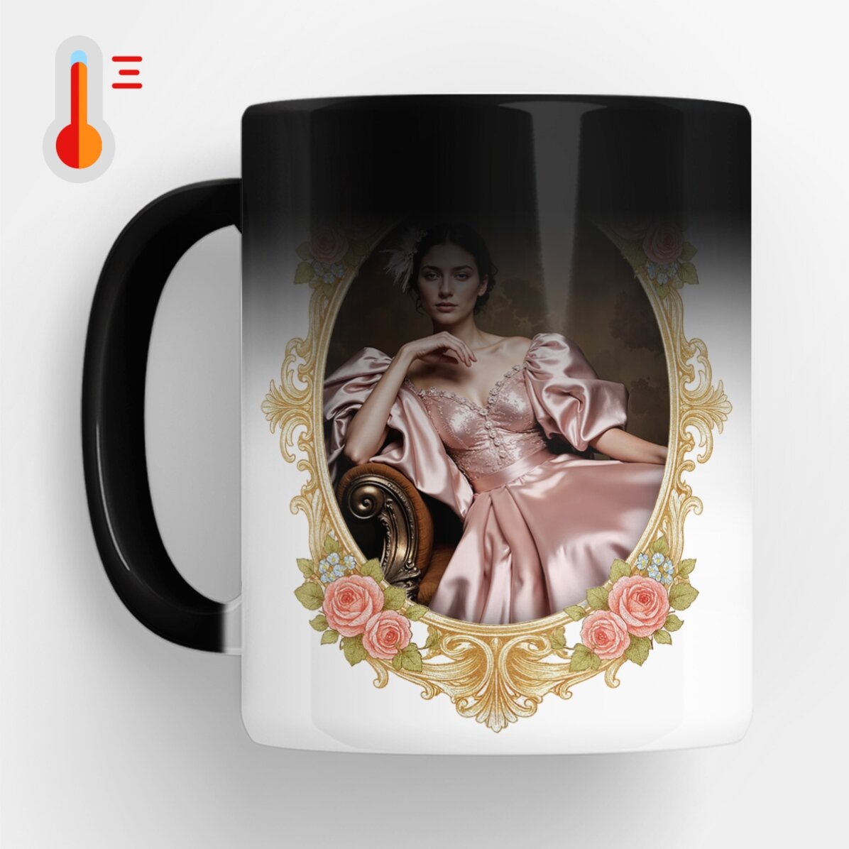 Tasse thermosensible personnalisée avec photo et texte - Bridgerton Aesthetic