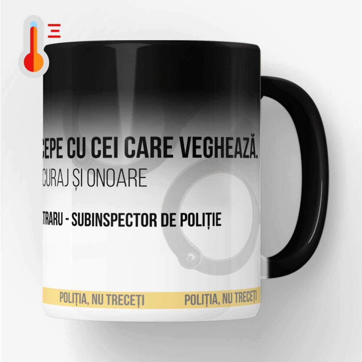 Tasse thermosensible personnalisée avec inscription - « Le meilleur policier »