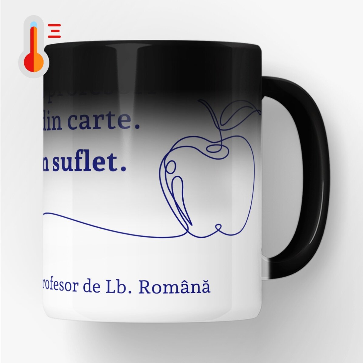 Tasse thermosensible personnalisée avec un message pour les enseignants