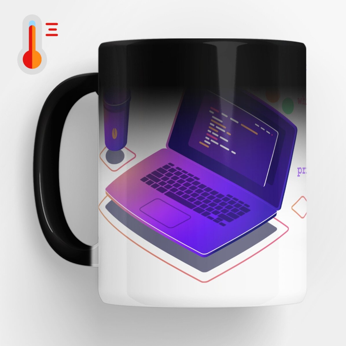 Tasse thermosensible personnalisée avec texte - Programmation