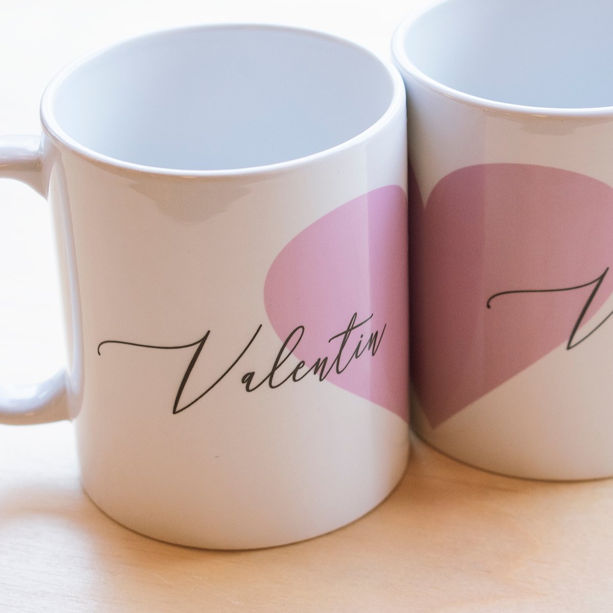 Tasses pour couple avec inscription - motif cœur