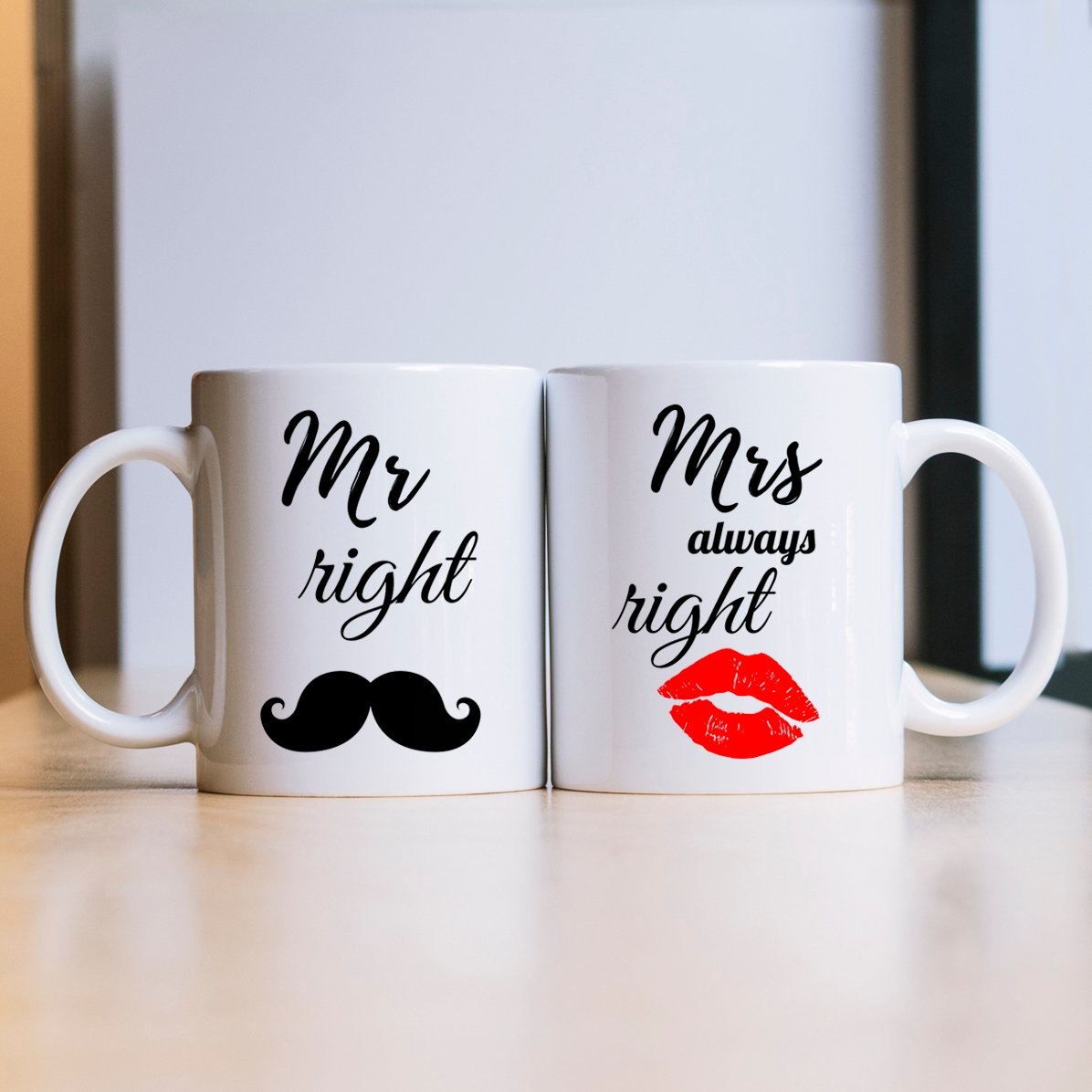 Tasses pour couple - Mr Right et Mrs Always Right