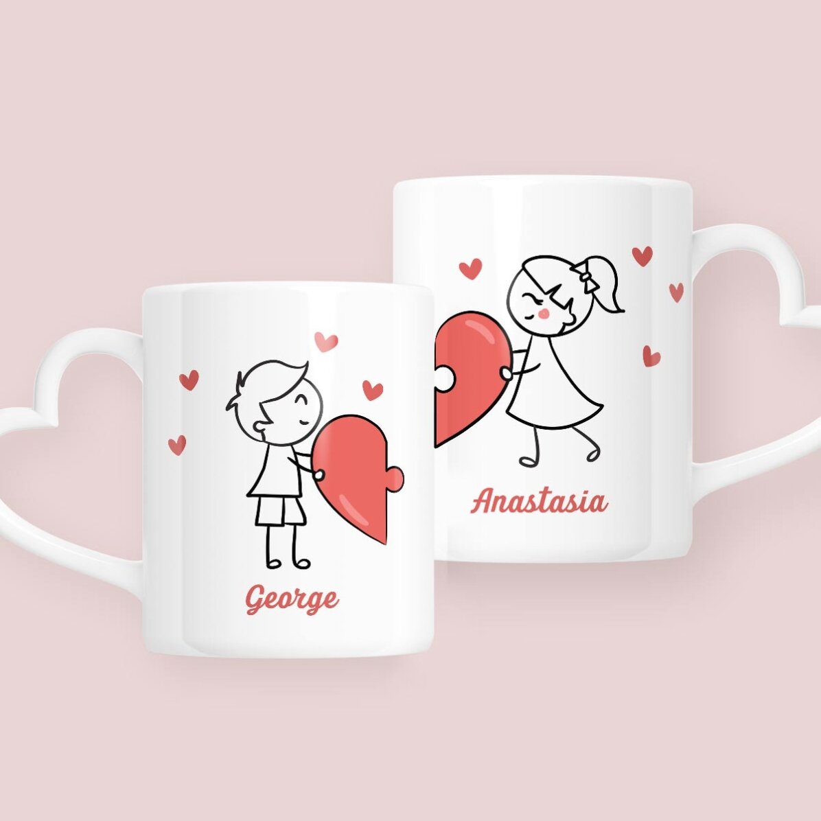 Tasses pour couple personnalisées avec un texte - Love